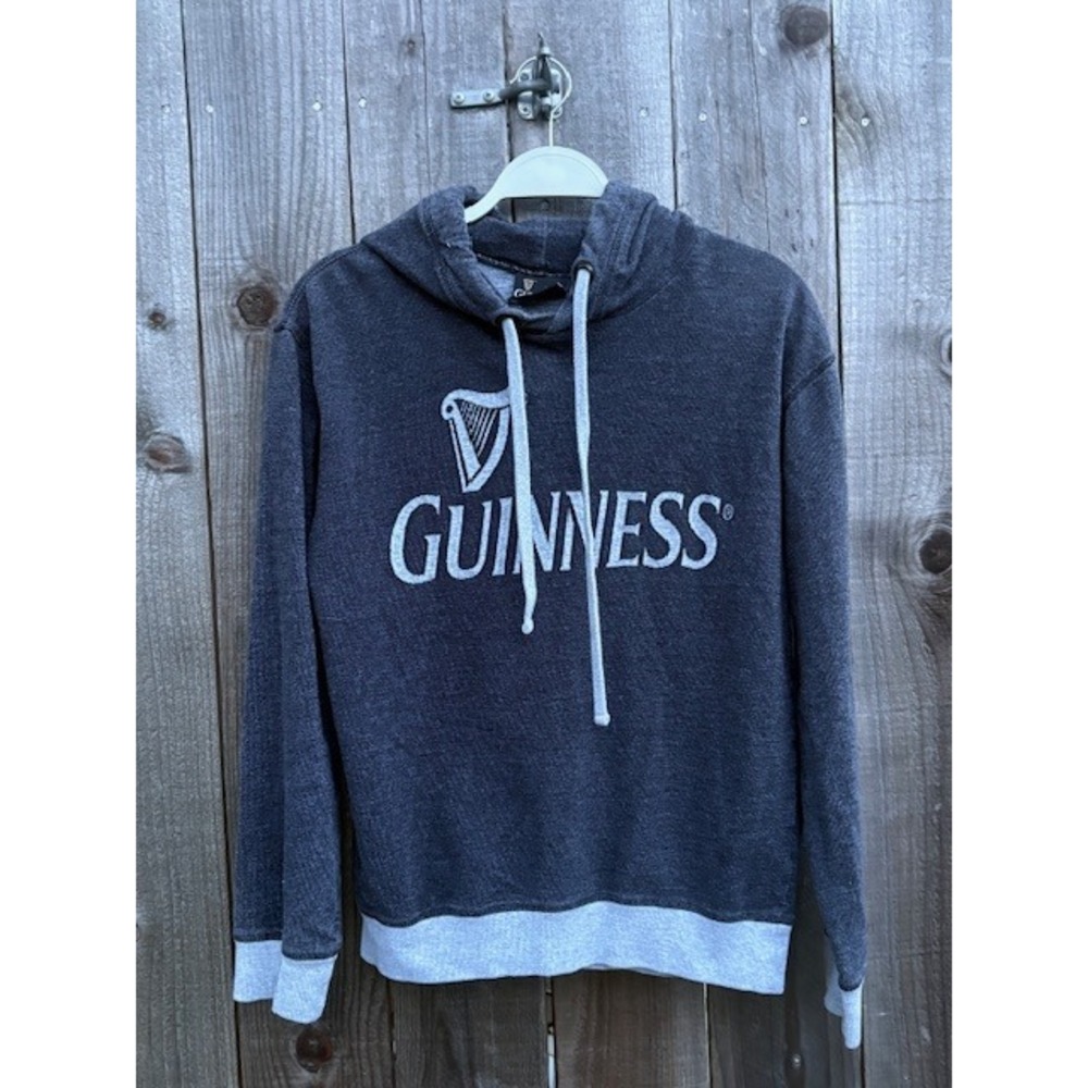 Guinness Official Merchandise Mens Small Charcoal Grey‎ Graphic Pullover Hoodie